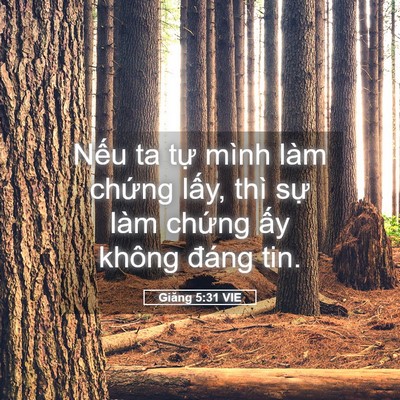 Picture 05 - Giăng 5:31 VIE - Nếu ta tự mình làm chứng lấy, thì sự - Bible Verse Picture