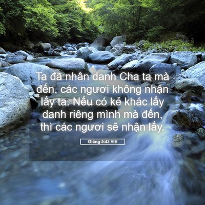 Picture 05 - Giăng 5:43 VIE - Ta đã nhân danh Cha ta mà đến, các - Bible Verse Picture