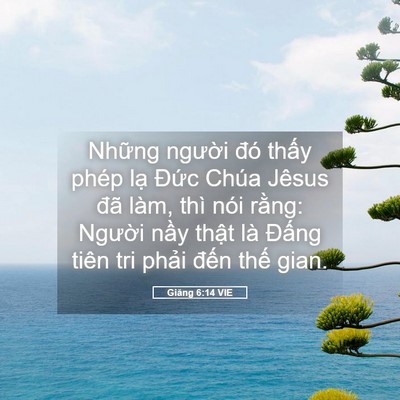 Picture 05 - Giăng 6:14 VIE - Những người đó thấy phép lạ Đức - Bible Verse Picture