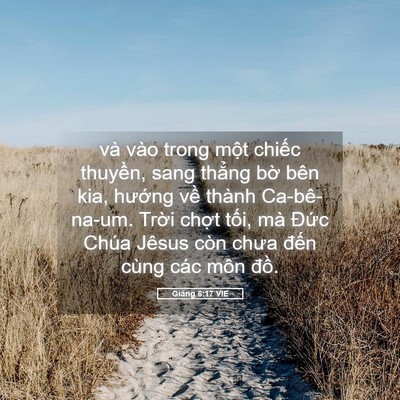 Picture 05 - Giăng 6:17 VIE - và vào trong một chiếc thuyền, sang - Bible Verse Picture