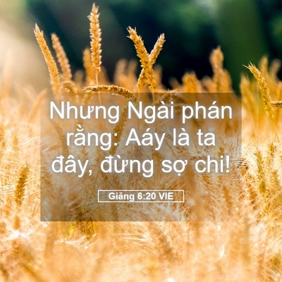 Picture 05 - Giăng 6:20 VIE - Nhưng Ngài phán rằng: Aáy là ta đây, - Bible Verse Picture