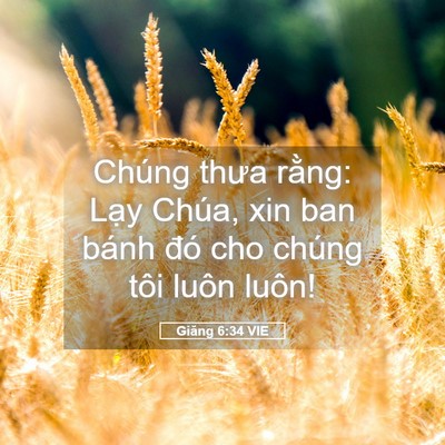 Picture 05 - Giăng 6:34 VIE - Chúng thưa rằng: Lạy Chúa, xin ban bánh - Bible Verse Picture