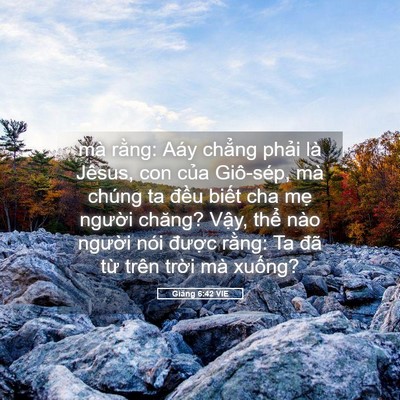 Picture 05 - Giăng 6:42 VIE - mà rằng: Aáy chẳng phải là Jêsus, con - Bible Verse Picture