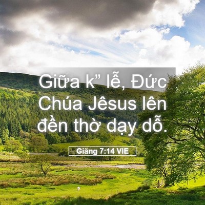 Picture 05 - Giăng 7:14 VIE - Giữa k” lễ, Đức Chúa Jêsus lên đền - Bible Verse Picture