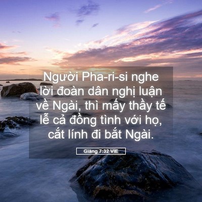 Picture 05 - Giăng 7:32 VIE - Người Pha-ri-si nghe lời đoàn dân nghị - Bible Verse Picture
