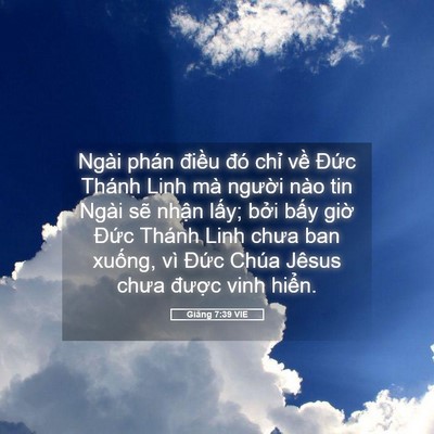 Picture 05 - Giăng 7:39 VIE - Ngài phán điều đó chỉ về Đức Thánh - Bible Verse Picture
