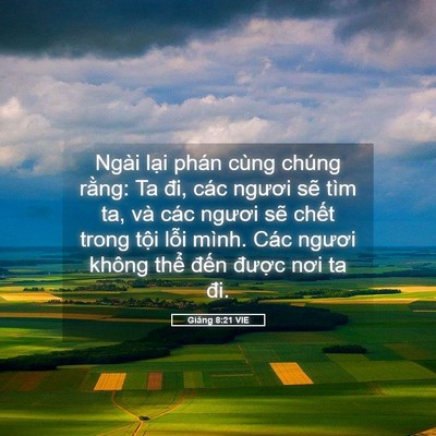 Picture 05 - Giăng 8:21 VIE - Ngài lại phán cùng chúng rằng: Ta đi, - Bible Verse Picture