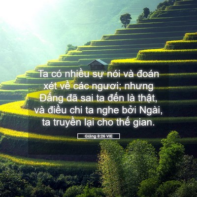 Picture 05 - Giăng 8:26 VIE - Ta có nhiều sự nói và đoán xét về - Bible Verse Picture