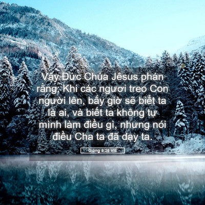 Picture 05 - Giăng 8:28 VIE - Vậy Đức Chúa Jêsus phán rằng: Khi các - Bible Verse Picture