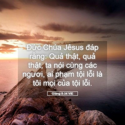 Picture 05 - Giăng 8:34 VIE - Đức Chúa Jêsus đáp rằng: Quả thật, - Bible Verse Picture