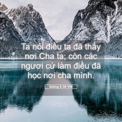 Picture 05 - Giăng 8:38 VIE - Ta nói điều ta đã thấy nơi Cha ta; còn - Bible Verse Picture