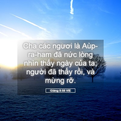 Picture 05 - Giăng 8:56 VIE - Cha các ngươi là Aùp-ra-ham đã nức lòng - Bible Verse Picture