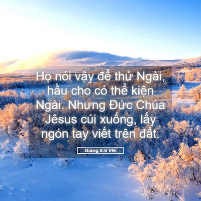 Picture 05 - Giăng 8:6 VIE - Họ nói vậy để thử Ngài, hầu cho có - Bible Verse Picture