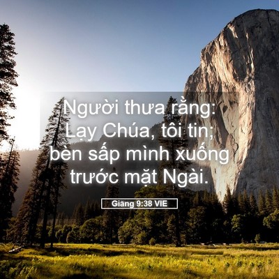 Picture 05 - Giăng 9:38 VIE - Người thưa rằng: Lạy Chúa, tôi tin; - Bible Verse Picture