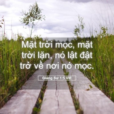 Picture 05 - Giảng Sư 1:5 VIE - Mặt trời mọc, mặt trời lặn, nó lật - Bible Verse Picture