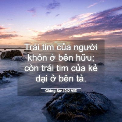 Picture 05 - Giảng Sư 10:2 VIE - Trái tim của người khôn ở bên hữu; - Bible Verse Picture