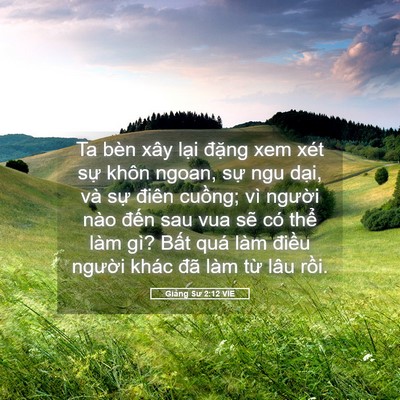 Picture 05 - Giảng Sư 2:12 VIE - Ta bèn xây lại đặng xem xét sự khôn - Bible Verse Picture