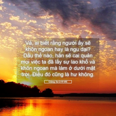 Picture 05 - Giảng Sư 2:19 VIE - Vả, ai biết rằng người ấy sẽ khôn - Bible Verse Picture