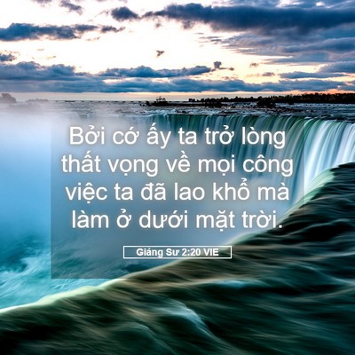 Picture 05 - Giảng Sư 2:20 VIE - Bởi cớ ấy ta trở lòng thất vọng về - Bible Verse Picture