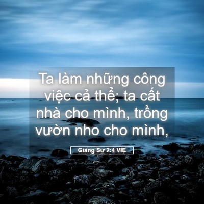 Picture 05 - Giảng Sư 2:4 VIE - Ta làm những công việc cả thể; ta cất - Bible Verse Picture