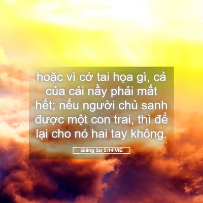 Picture 05 - Giảng Sư 5:14 VIE - hoặc vì cớ tai họa gì, cả của cải - Bible Verse Picture