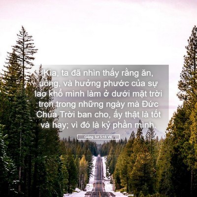 Picture 05 - Giảng Sư 5:18 VIE - Kìa, ta đã nhìn thấy rằng ăn, uống, - Bible Verse Picture