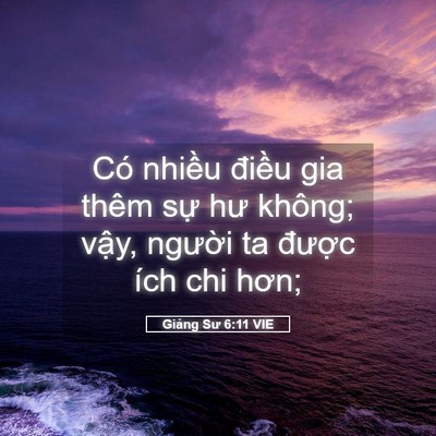 Picture 05 - Giảng Sư 6:11 VIE - Có nhiều điều gia thêm sự hư không; - Bible Verse Picture