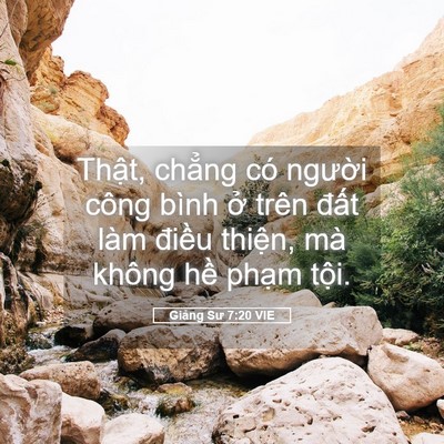 Picture 05 - Giảng Sư 7:20 VIE - Thật, chẳng có người công bình ở - Bible Verse Picture