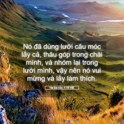 Picture 05 - Ha-ba-cúc 1:15 VIE - Nó đã dùng lưỡi câu móc lấy cả, - Bible Verse Picture