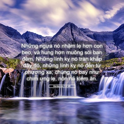 Picture 05 - Ha-ba-cúc 1:8 VIE - Những ngựa nó nhặm lẹ hơn con beo, và - Bible Verse Picture