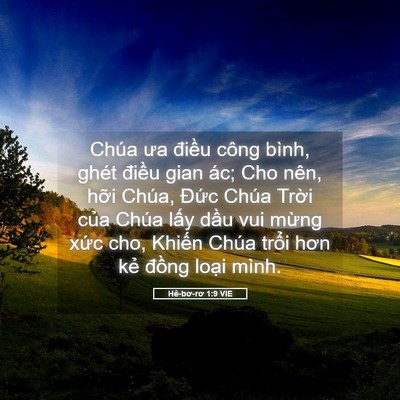 Picture 05 - Hê-bơ-rơ 1:9 VIE - Chúa ưa điều công bình, ghét điều gian - Bible Verse Picture