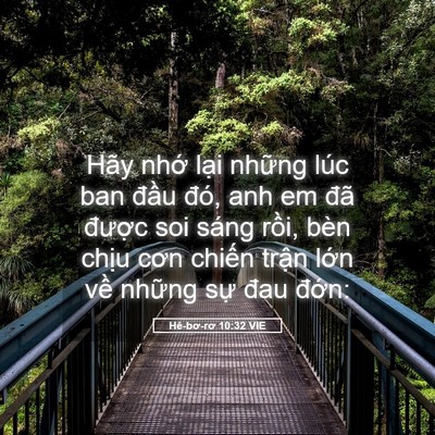 Picture 05 - Hê-bơ-rơ 10:32 VIE - Hãy nhớ lại những lúc ban đầu đó, - Bible Verse Picture