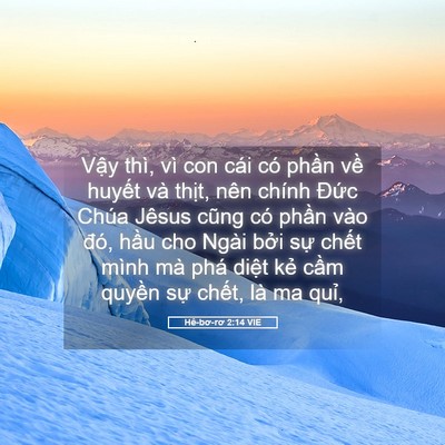 Picture 05 - Hê-bơ-rơ 2:14 VIE - Vậy thì, vì con cái có phần về huyết - Bible Verse Picture