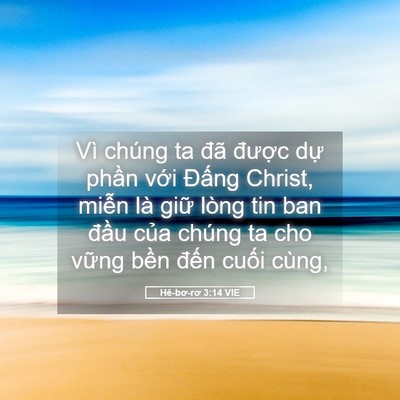 Picture 05 - Hê-bơ-rơ 3:14 VIE - Vì chúng ta đã được dự phần với - Bible Verse Picture