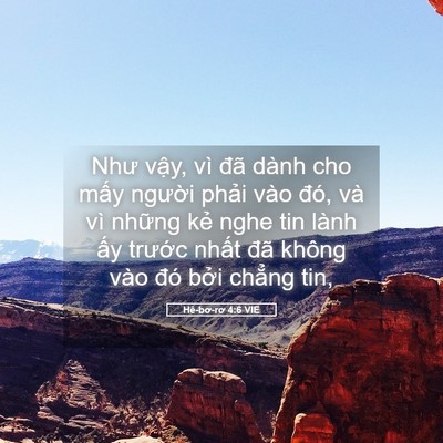 Picture 05 - Hê-bơ-rơ 4:6 VIE - Như vậy, vì đã dành cho mấy người - Bible Verse Picture