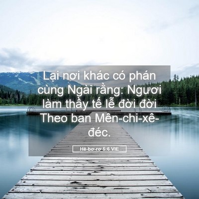 Picture 05 - Hê-bơ-rơ 5:6 VIE - Lại nơi khác có phán cùng Ngài rằng: - Bible Verse Picture