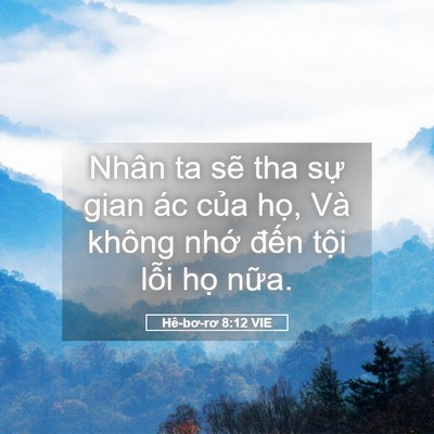 Picture 05 - Hê-bơ-rơ 8:12 VIE - Nhân ta sẽ tha sự gian ác của họ, Và - Bible Verse Picture