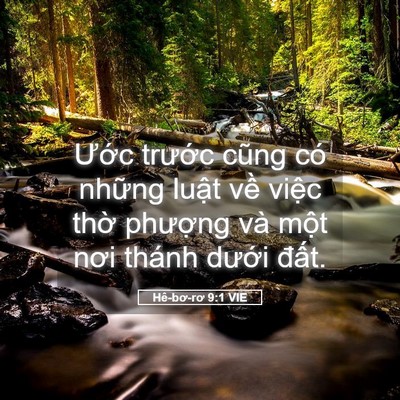 Picture 05 - Hê-bơ-rơ 9:1 VIE - Ước trước cũng có những luật về - Bible Verse Picture
