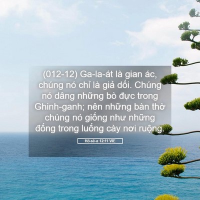 Picture 05 - Hô-sê-a 12:11 VIE - (012-12) Ga-la-át là gian ác, chúng nó chỉ - Bible Verse Picture