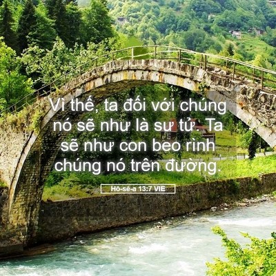 Picture 05 - Hô-sê-a 13:7 VIE - Vì thế, ta đối với chúng nó sẽ như - Bible Verse Picture