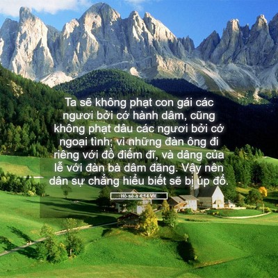 Picture 05 - Hô-sê-a 4:14 VIE - Ta sẽ không phạt con gái các ngươi bởi - Bible Verse Picture