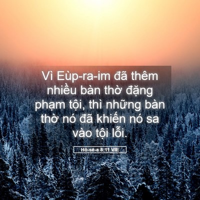Picture 05 - Hô-sê-a 8:11 VIE - Vì Eùp-ra-im đã thêm nhiều bàn thờ - Bible Verse Picture