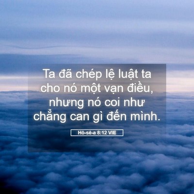 Picture 05 - Hô-sê-a 8:12 VIE - Ta đã chép lệ luật ta cho nó một vạn - Bible Verse Picture