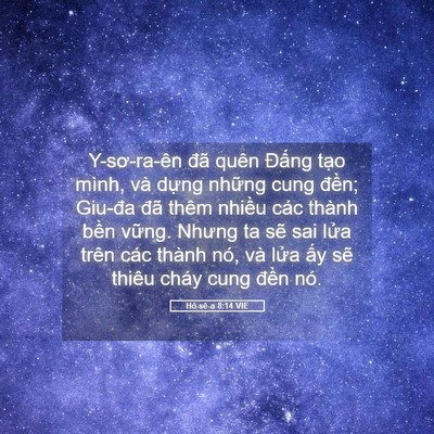 Picture 05 - Hô-sê-a 8:14 VIE - Y-sơ-ra-ên đã quên Đấng tạo mình, và - Bible Verse Picture