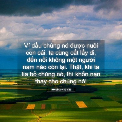 Picture 05 - Hô-sê-a 9:12 VIE - Ví dầu chúng nó được nuôi con cái, ta - Bible Verse Picture