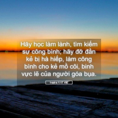 Picture 05 - I-sai-a 1:17 VIE - Hãy học làm lành, tìm kiếm sự công - Bible Verse Picture