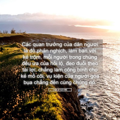 Picture 05 - I-sai-a 1:23 VIE - Các quan trưởng của dân ngươi là đồ - Bible Verse Picture