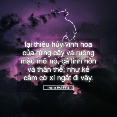 Picture 05 - I-sai-a 10:18 VIE - lại thiêu hủy vinh hoa của rừng cây và - Bible Verse Picture
