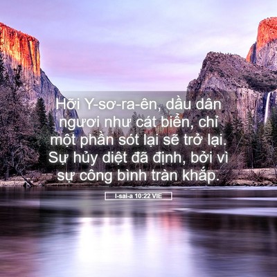 Picture 05 - I-sai-a 10:22 VIE - Hỡi Y-sơ-ra-ên, dầu dân ngươi như cát - Bible Verse Picture