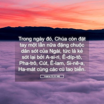 Picture 05 - I-sai-a 11:11 VIE - Trong ngày đó, Chúa còn đặt tay một - Bible Verse Picture